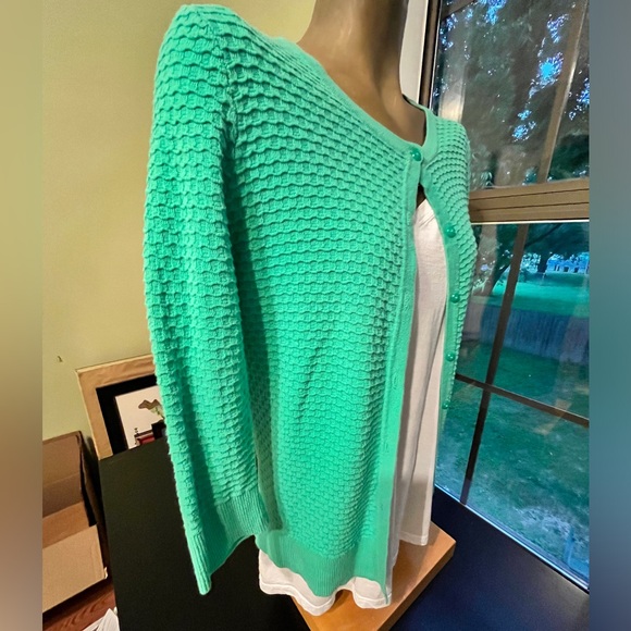 Merona Kelly Green Lightweight Cardigan with 3/4 sleeves, Size M - Picture 7 of 14